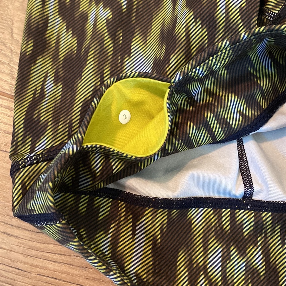 Lululemon Lusche Telemark Almost Pear Inkwell Green Print Leggings., size 2 - Picture 6 of 11